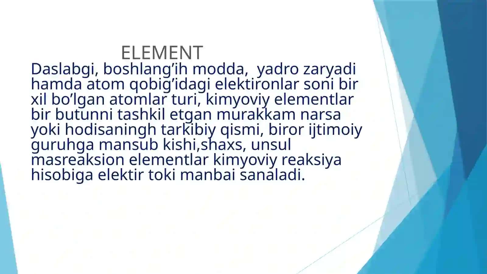 Dastlabgi  atom va element tushunchasi 2
