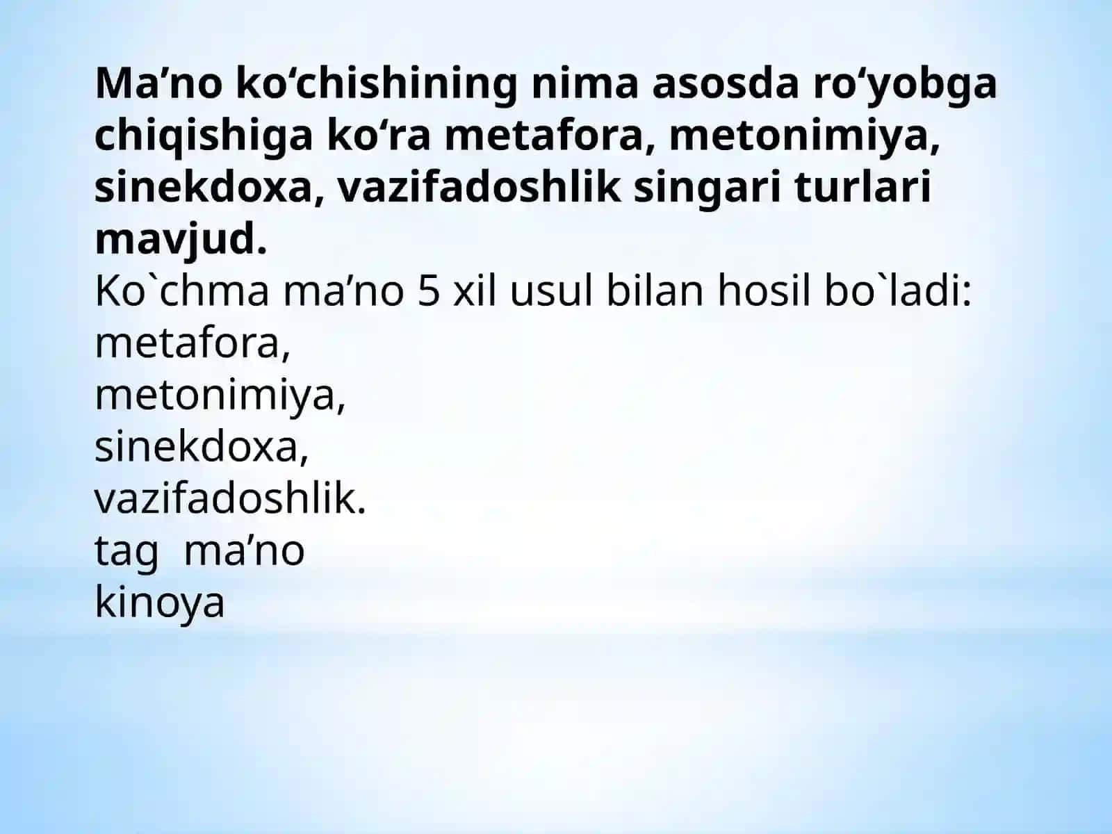 Ma’no ko‘chishining turlari 2