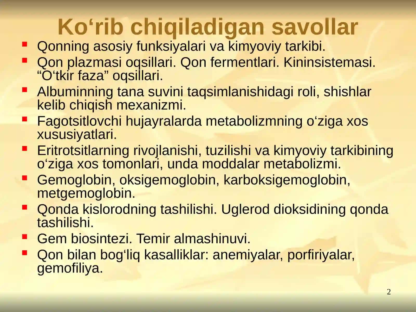 QON VA LIMFA-RETIKULYAR TIZIMI BIOKIMYOSI 2