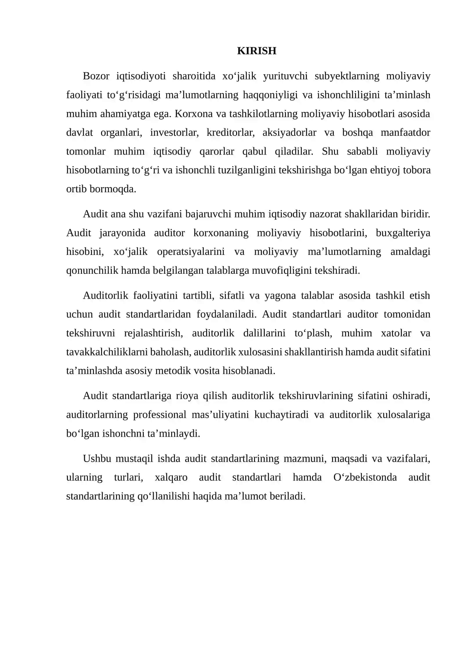 AUDITNING STANDARTLARI 2