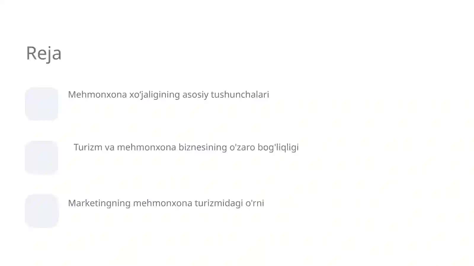 Mehmonxona xoʻjaligi turizmi va marketing 2