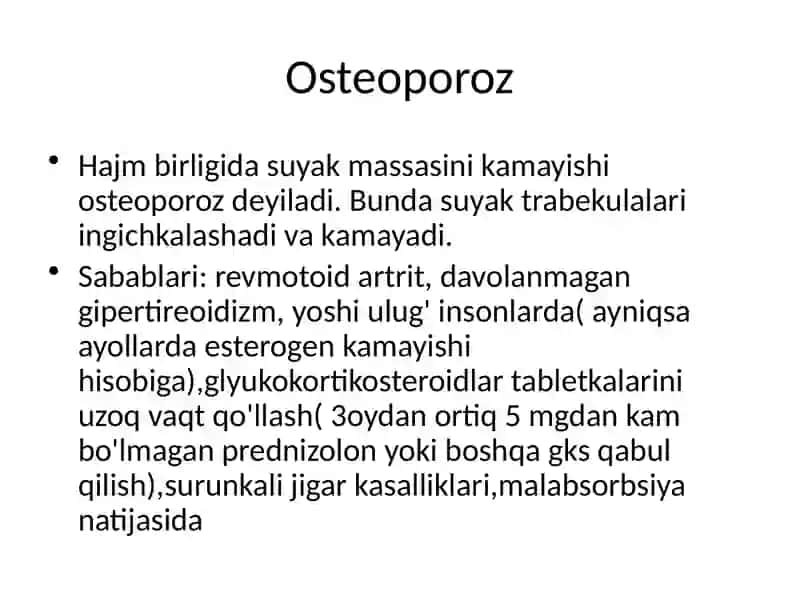 Osteoporoz kasalligi 2