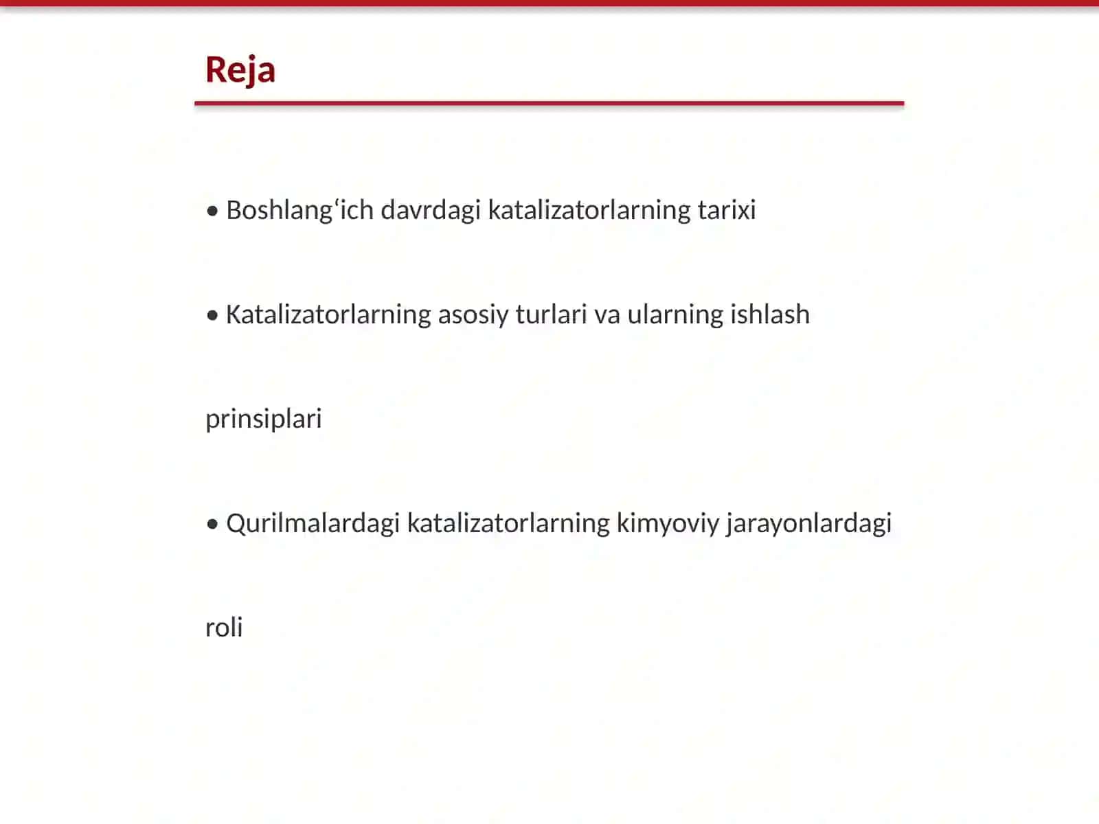 Boshlangʻich davrdagi qurilmalardagi katalizatorlar 2