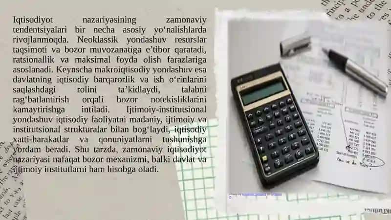 Iqtisodiyot Nazariyasi Zamonaviy Tendentsiyalari 2