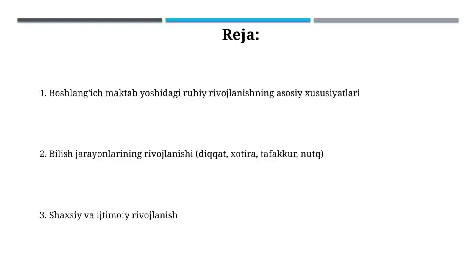 kichik maktab yoshi davrida psixik rivojlanish hususiyatlari 2