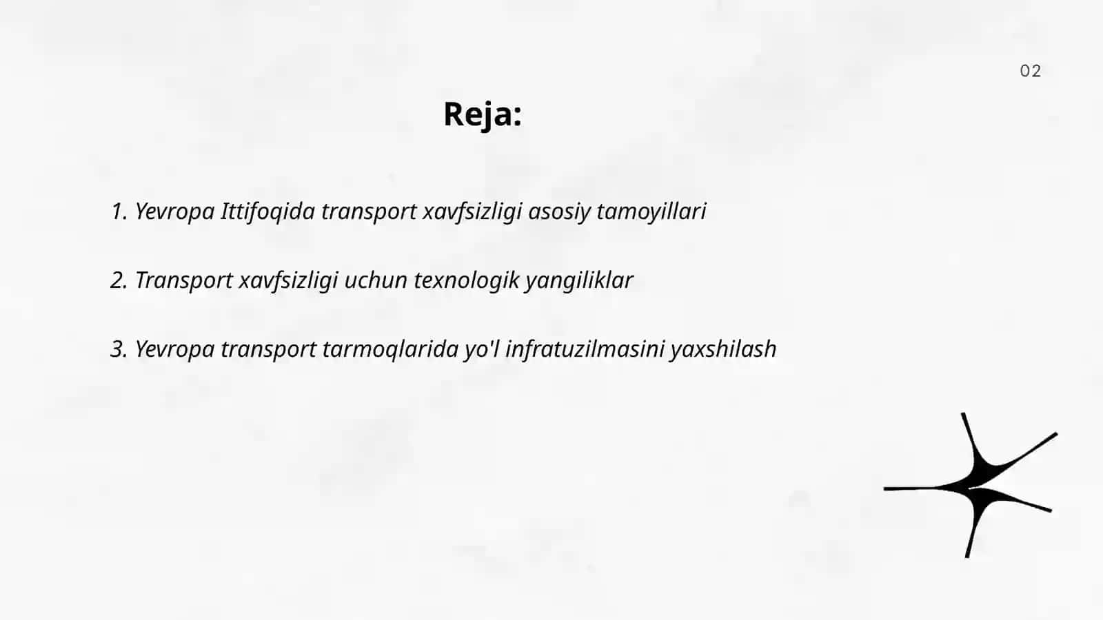 Yevropa Ittifoqi mamlakatlarida transport xavfsizligini rivojlanish tendensiyalari 2