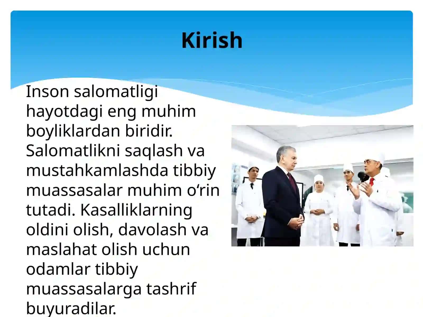 Tibbiy muassasaga tashrif 2