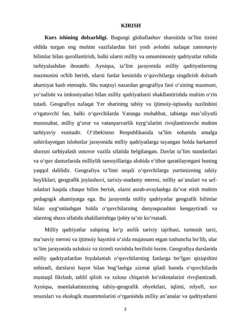 GEOGRAFIYA TA’LIMIDA MILLIY QADRIYATLARNING NAZARIY ASOSLARI 2