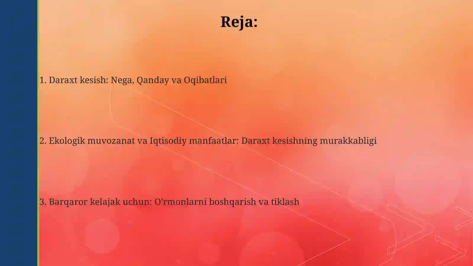 Daraxt kesish: Nega, Qanday va Oqibatlari 2