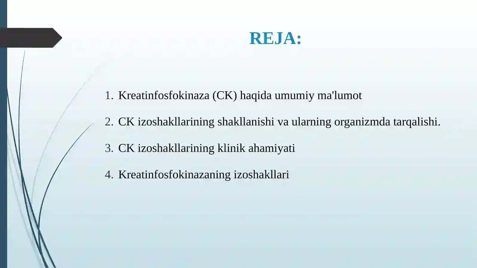 Kreatinfosfatkinazaning izoshakllari va ularni aniqlashning klinik ahamiyati 2