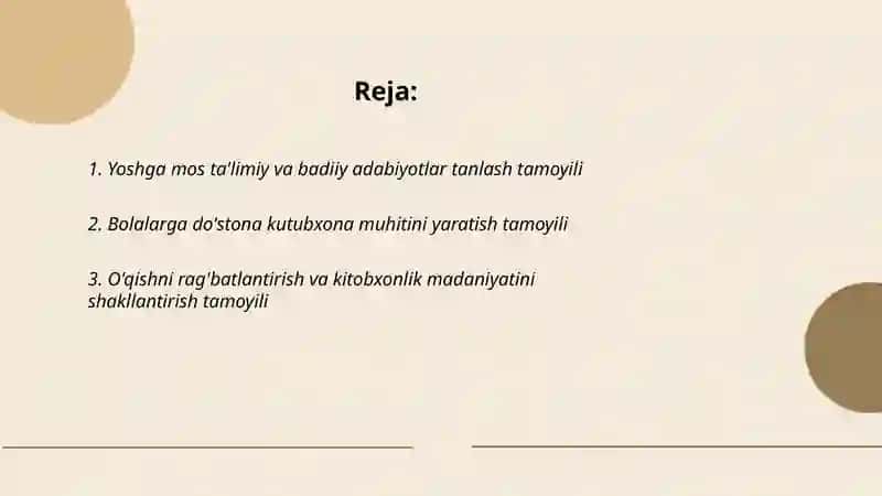 Kutubxonalarda bolalar bilan ishlashning an'anaviy tamoyilari 2