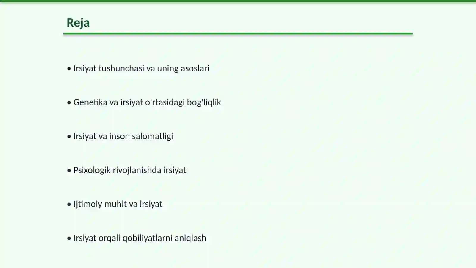 Irsiyatning inson rivojlanishi va shakllanishidagi ahamiyati 2
