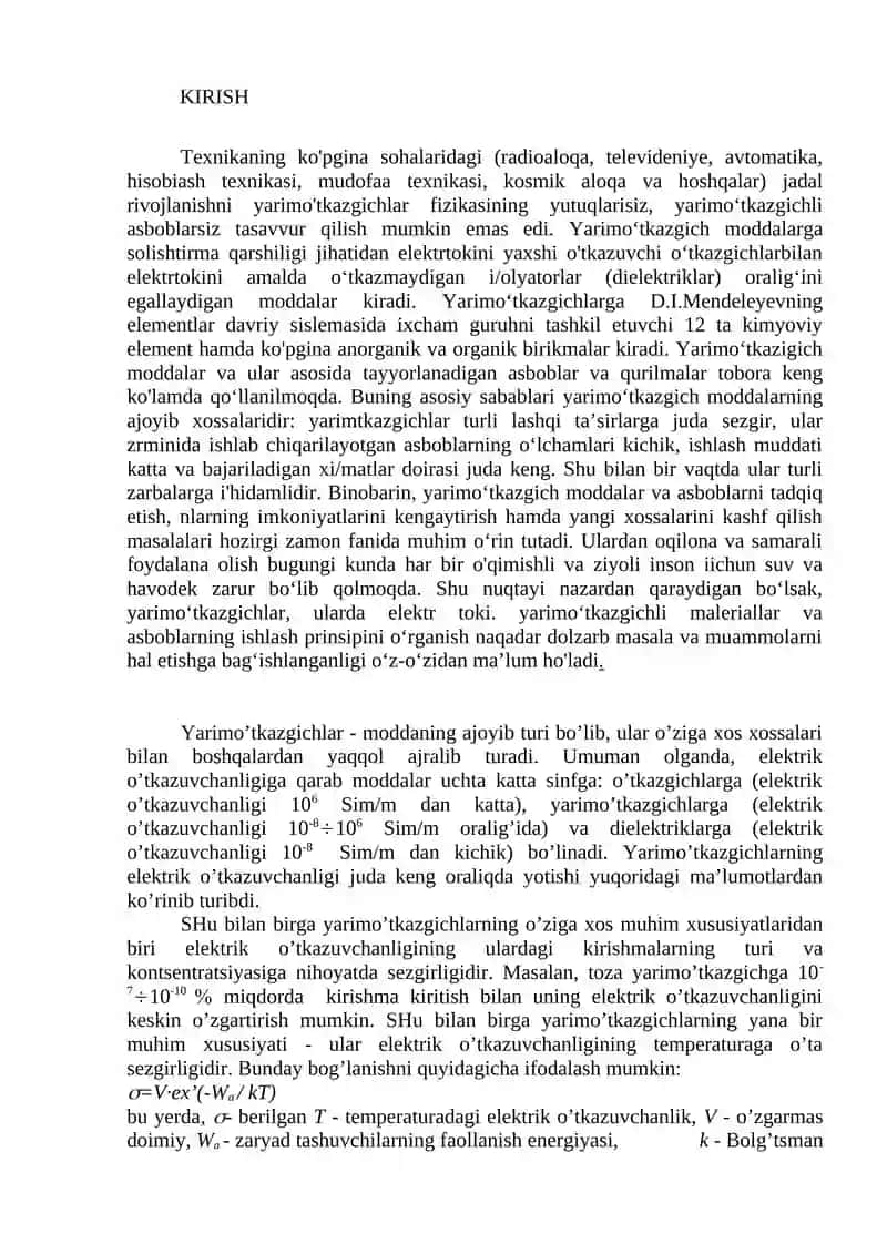 Yarim o‘tkazgichlar fizikasi asoslari 2
