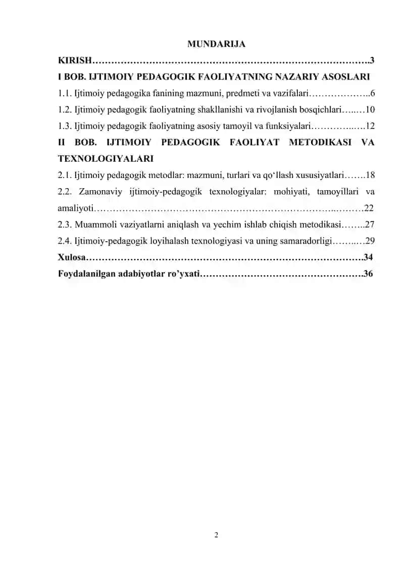 Ijtimoiy pedagogik faoliyat metodikasi va texnologiyalari 2
