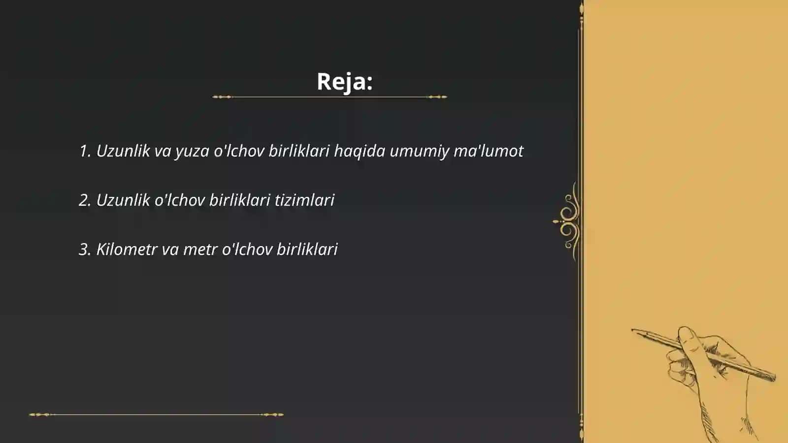 Uzunlik va yuza õlchov birliklari 2