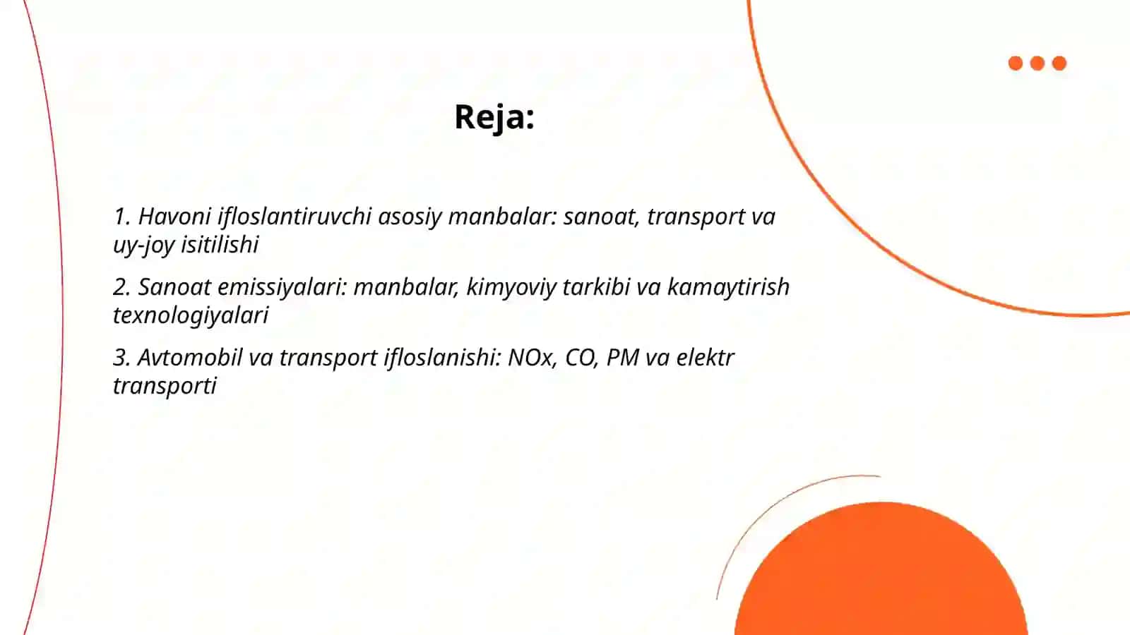 Havoni ifloslantiruvchi manbalar va muhofaza qilish Botirova Mavluda 2