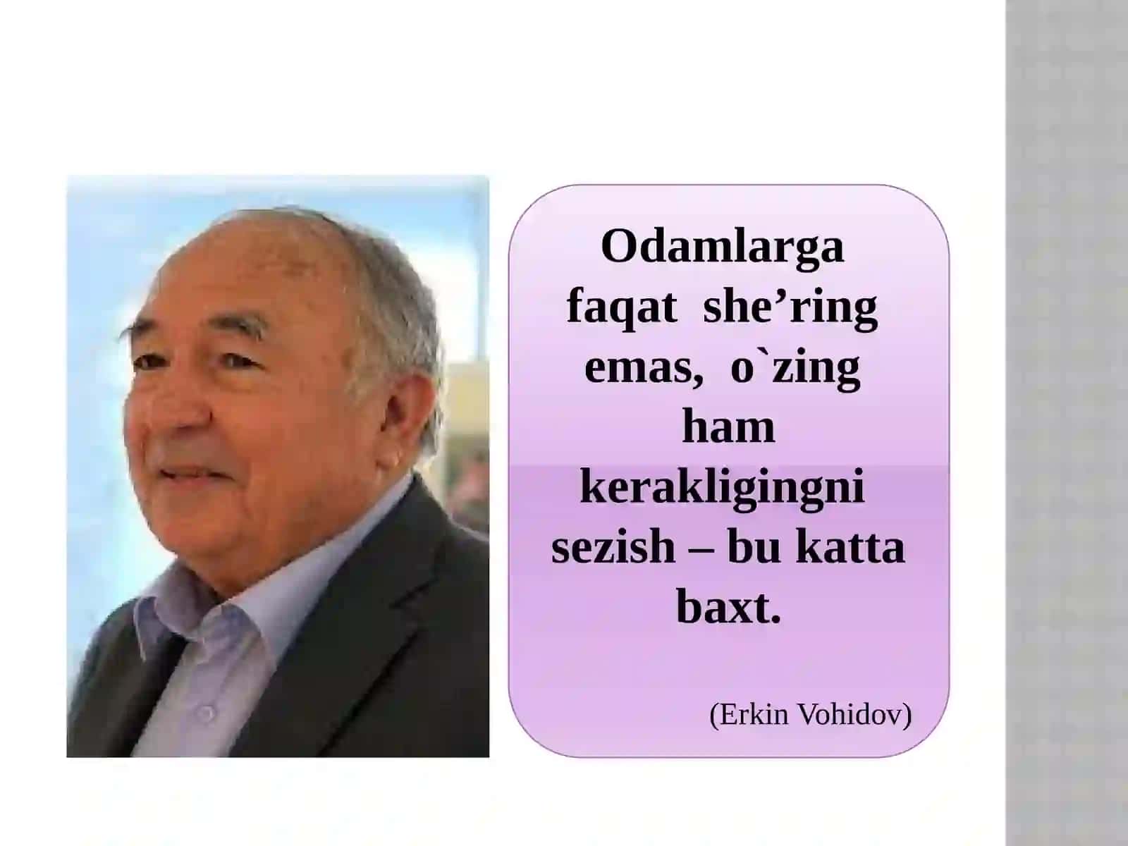 Erkin Vohidov she’riyati 2