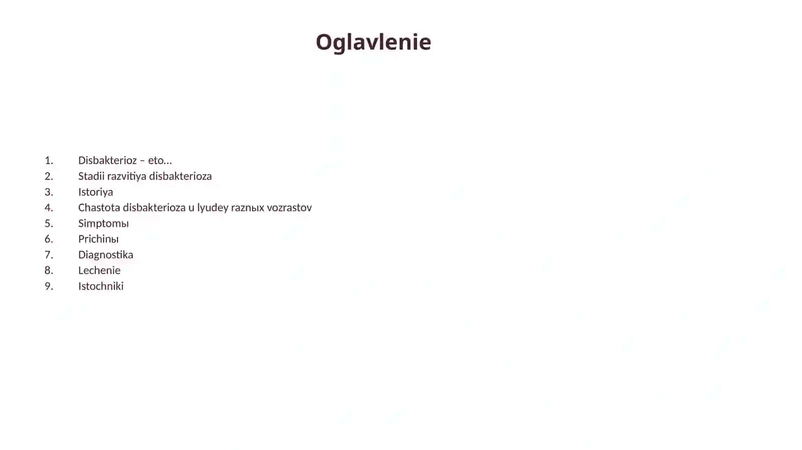 Ichak disbakteriozi etiologiyasi va diagnostikasi (2-variant) 2