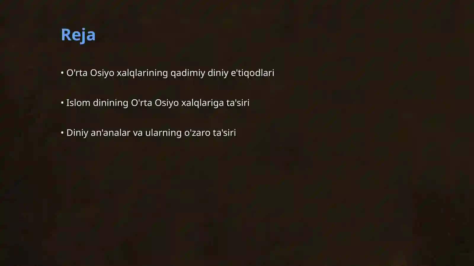 O'rta Osiyo xalqlari diniy tasavvurlarining shakllanishi 2