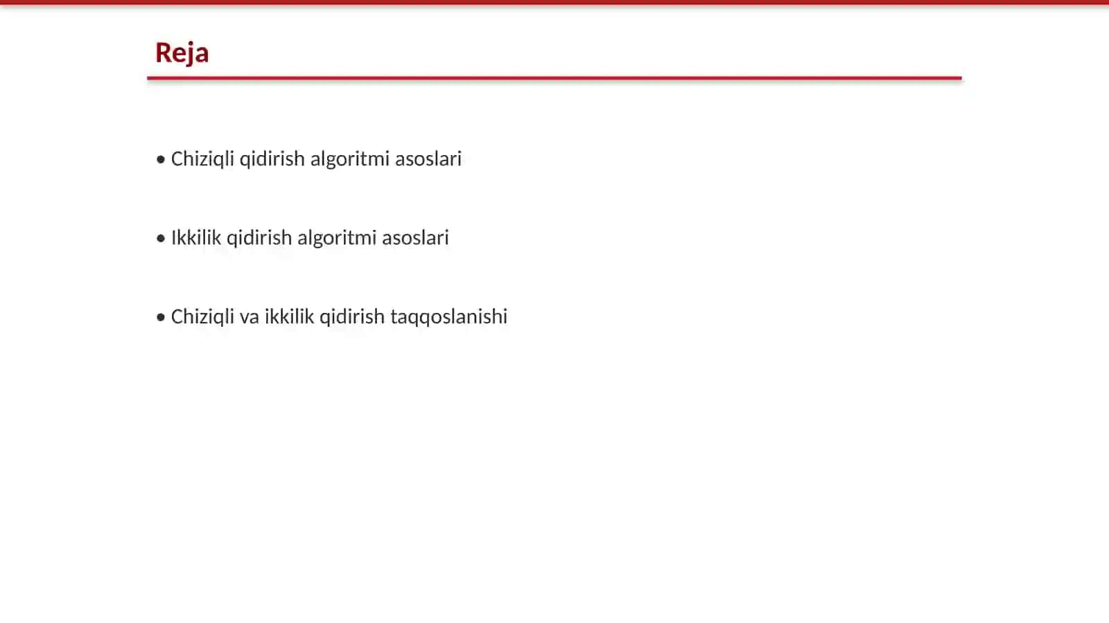 Chiziqli va ikkilik qidirish 2