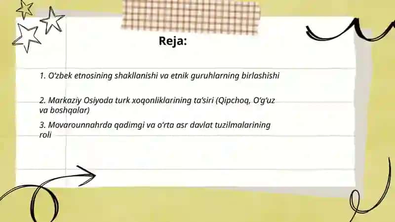 Oʻzbek davlatchiligining shakllanishi va dastlabki taraqqiyot bosqichlari 2