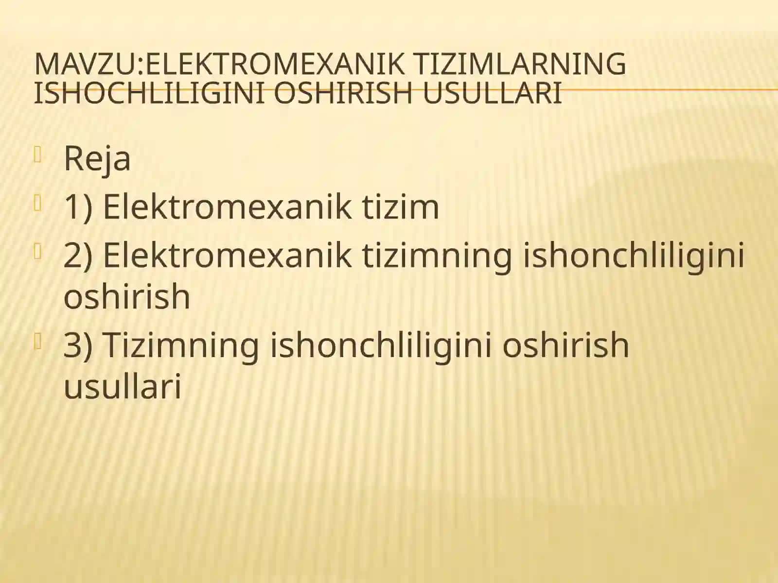 Elektromexanik Tizimlar 2