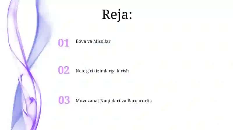 Nochiziqli sistemalarda muvozanat holatlari 2