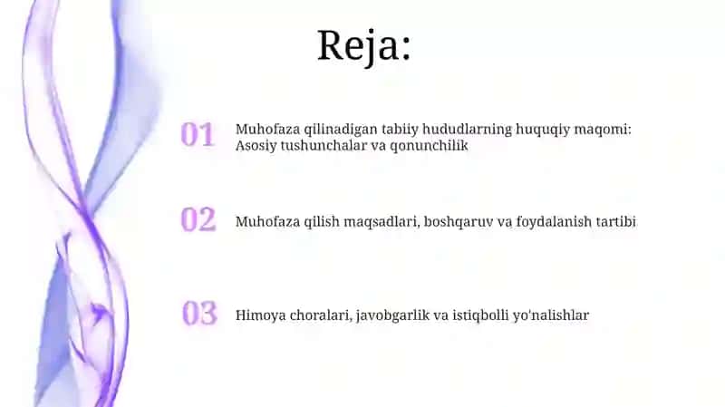 Muhofaza etiladigan tabiiy hududlarning huquqiy holati 2