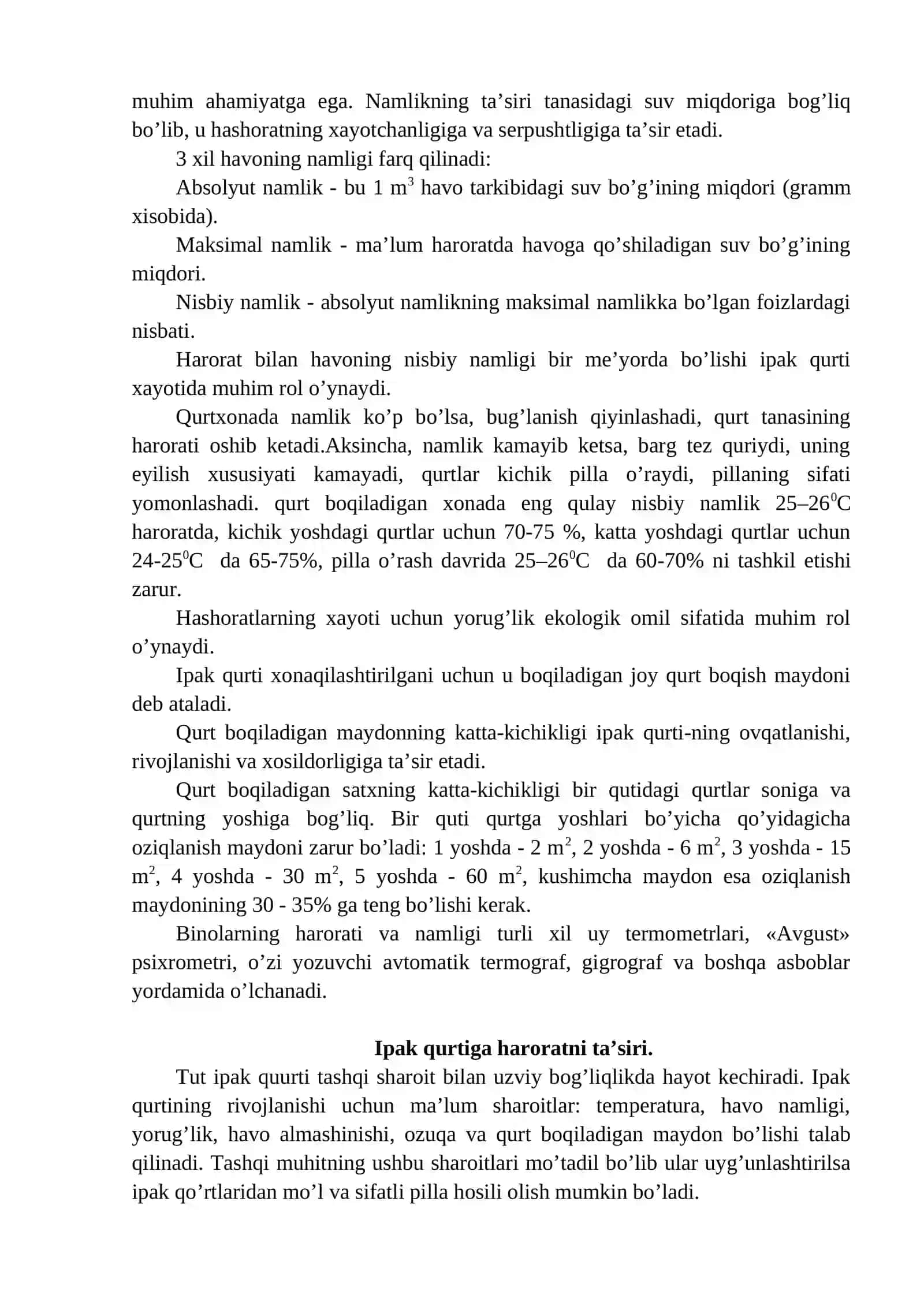 Tut ipak qurti ekologiyasi va tashqi muxit omillarining ta’siri 2
