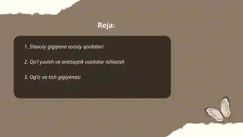 Shaxsiy did va gigiyena 2