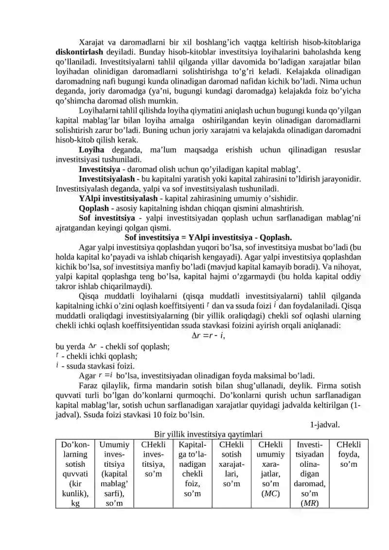Kapital Qo’yilmalar va Kapital Bozori 2