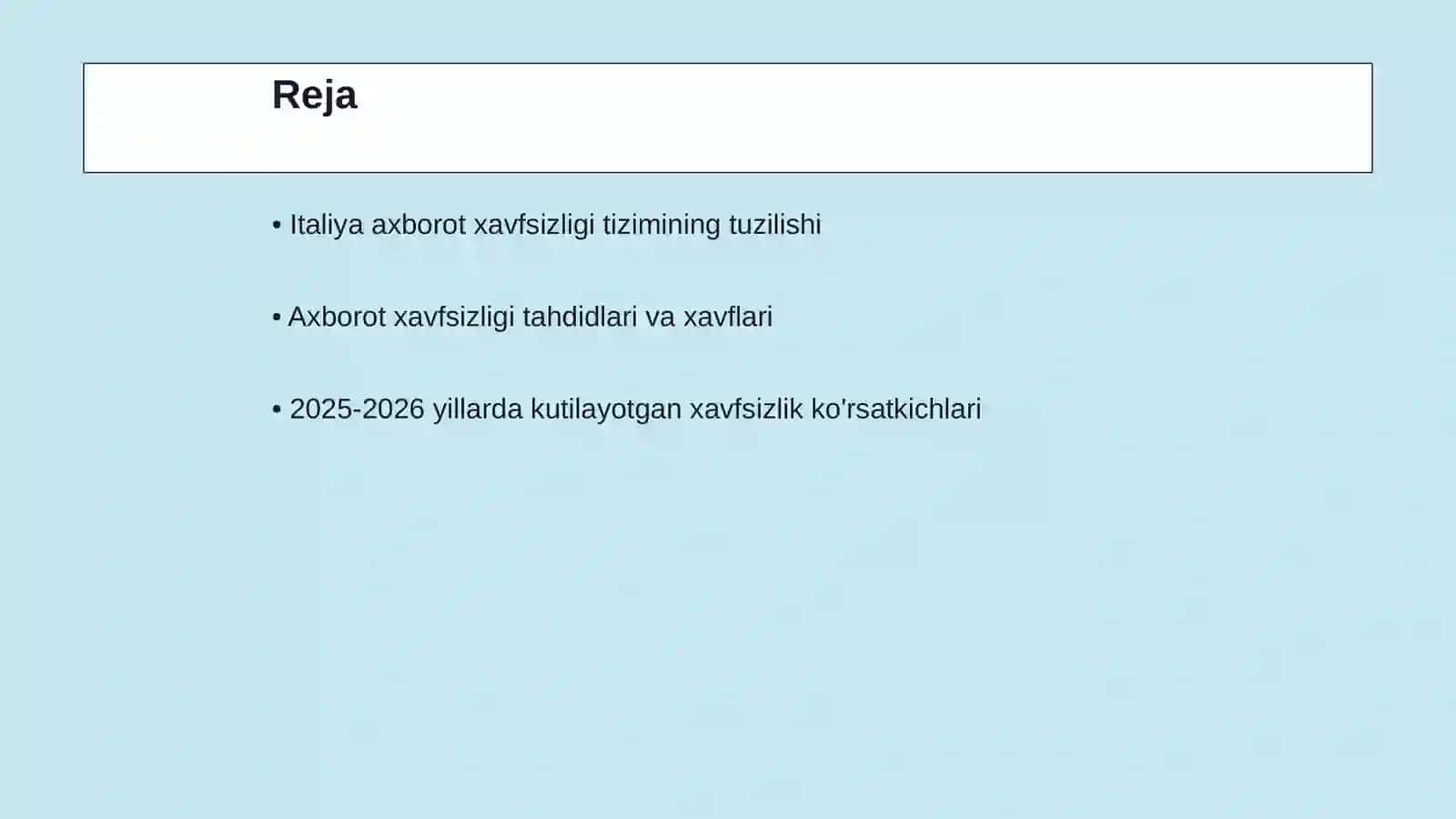Italiya axborot xavfsizligi. Asosiy korsatkichlar. Statistika 2025 2026 2