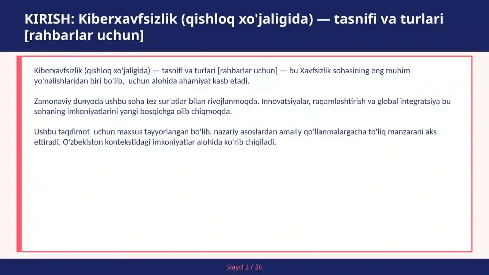 Kiberxavfsizlik (qishloq xo'jaligida) — tasnifi va turlari [rahbarlar uchun] 2