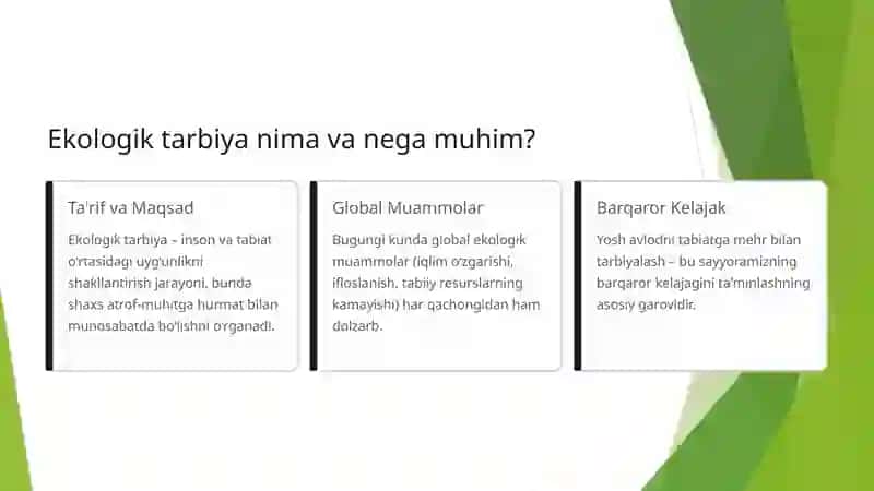 Ekologik tarbiya kelajak avlod uchun ona tabiatni asrash 2