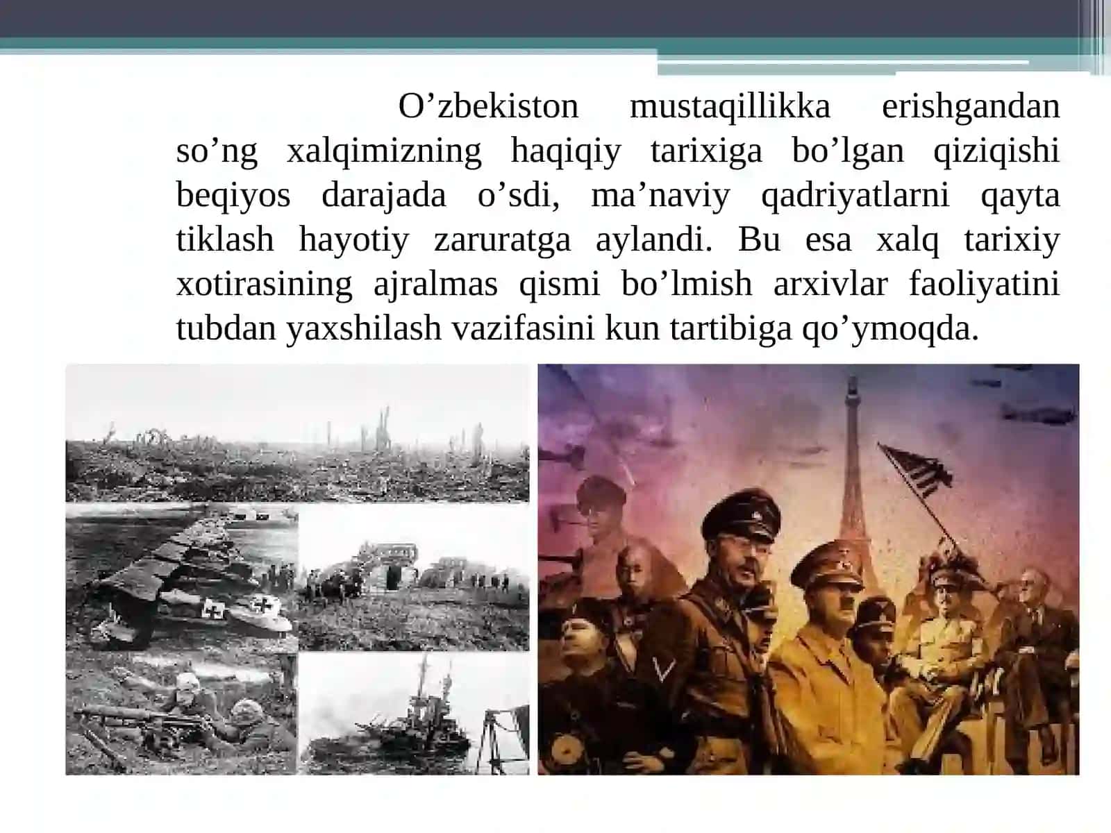 Mustaqil O’zbekistonda arxiv ishi 2