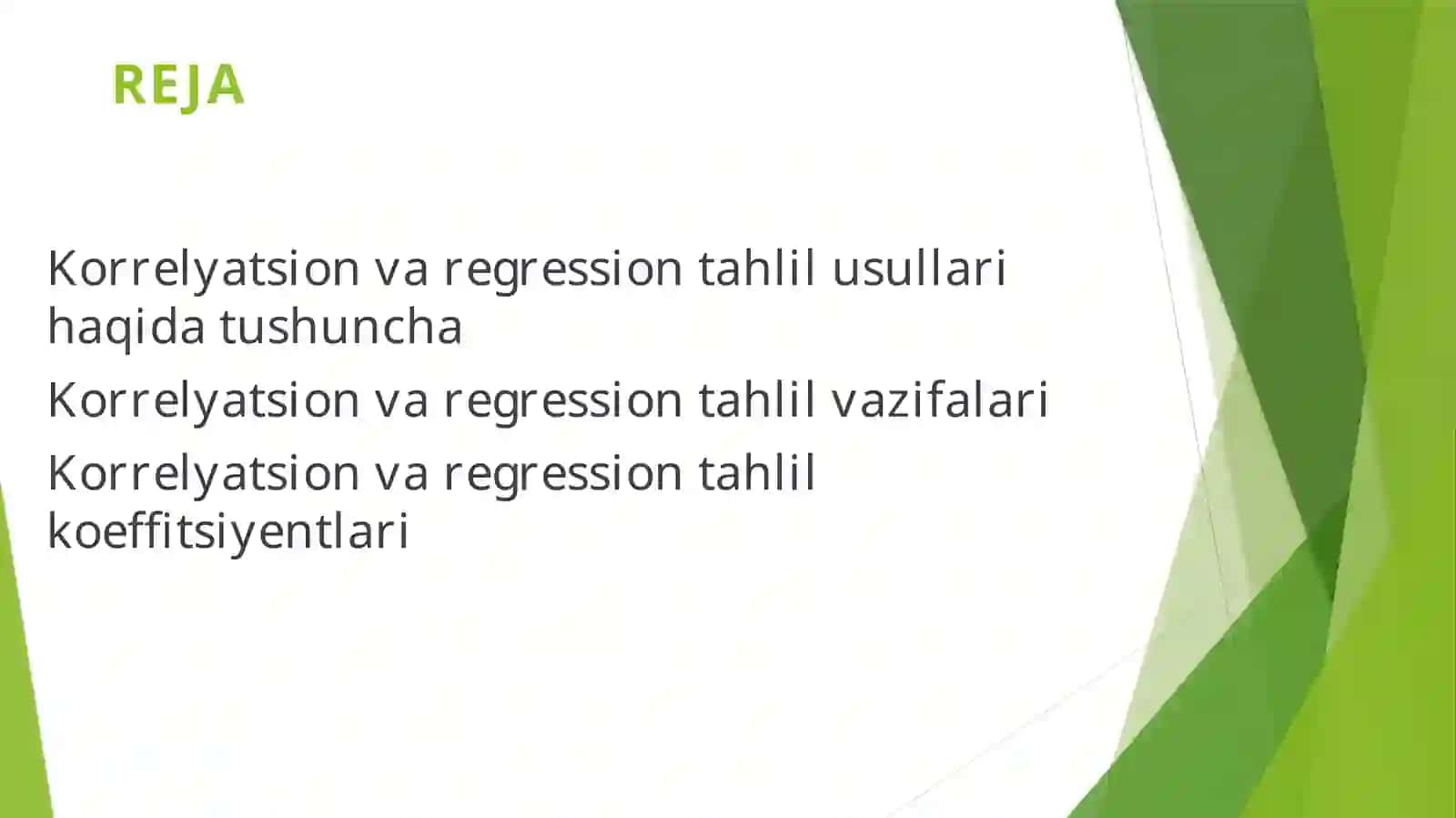 KORRELYATSION VA REGRESSION TAHLIL USULLARI 2