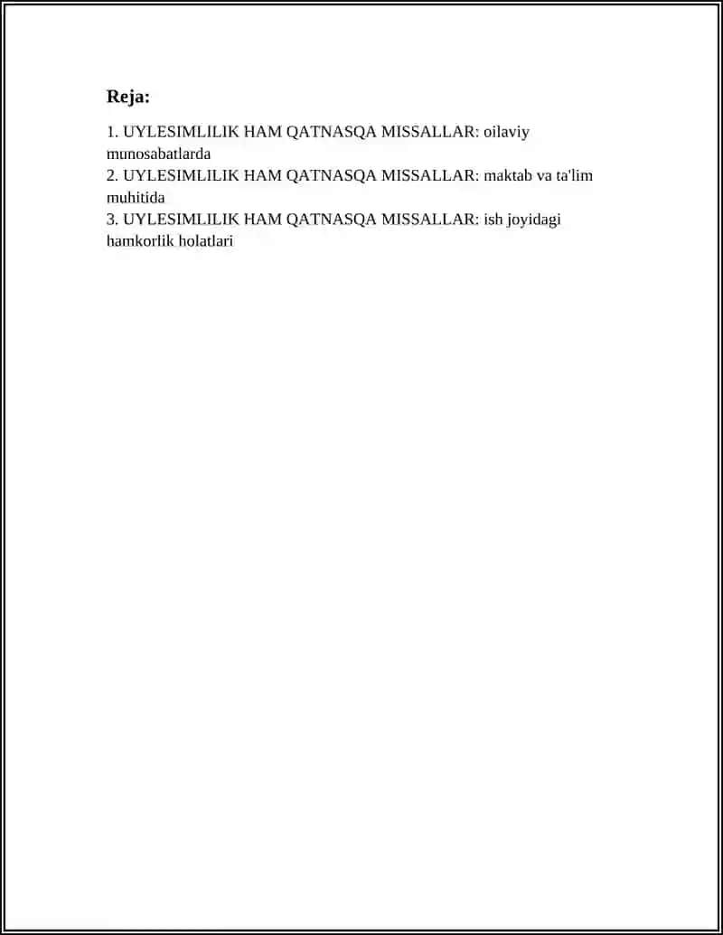 UYLESIMLILIK HAM QATNASQA MISSALLAR 2