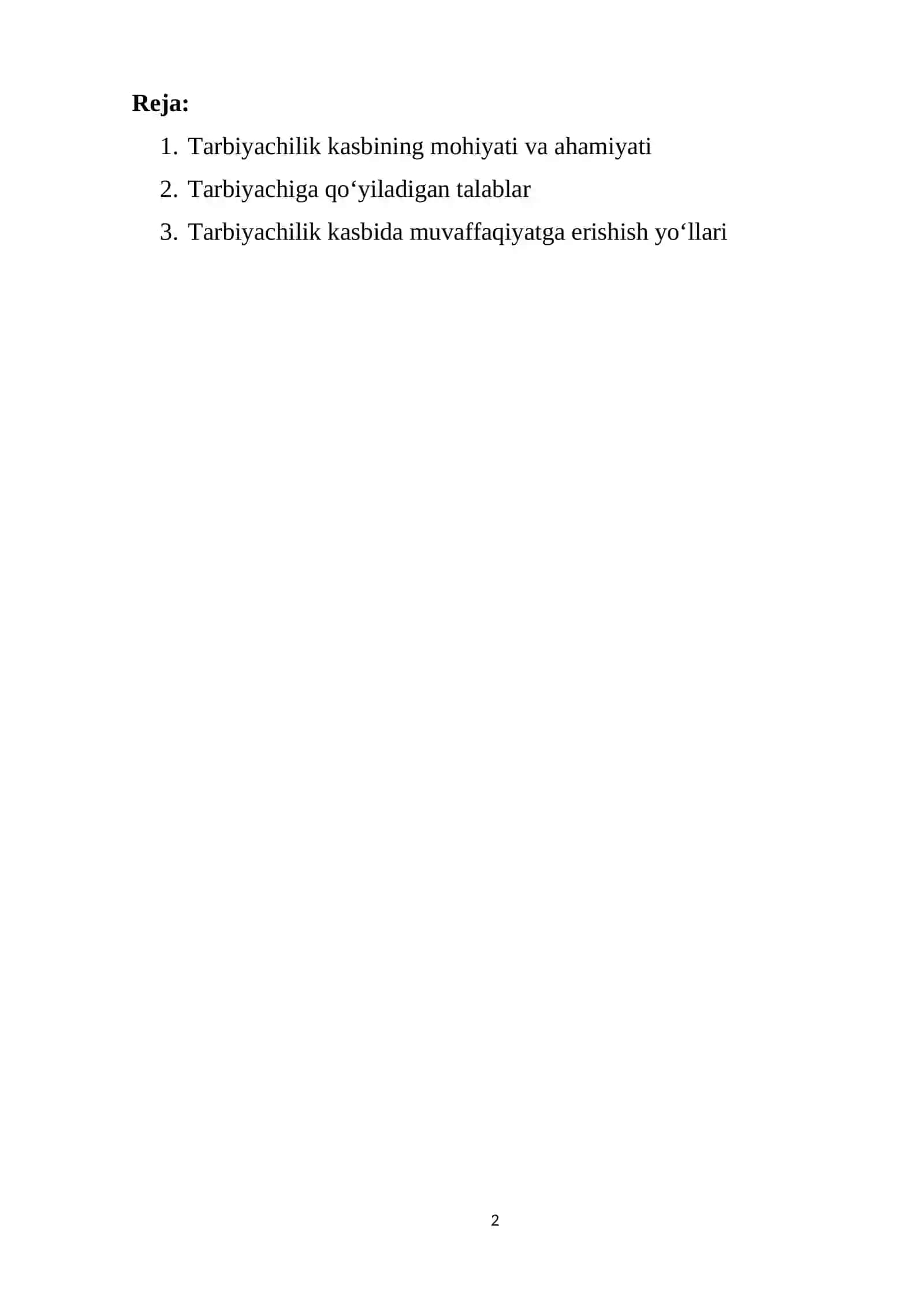Tarbiyachi va uning jamiyatda tutgan órni 2
