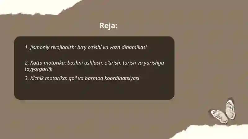 Bir yoshgacha bo'lgan bolani rivojlanishi va unga qo'yilgan pedagogik talablar 2