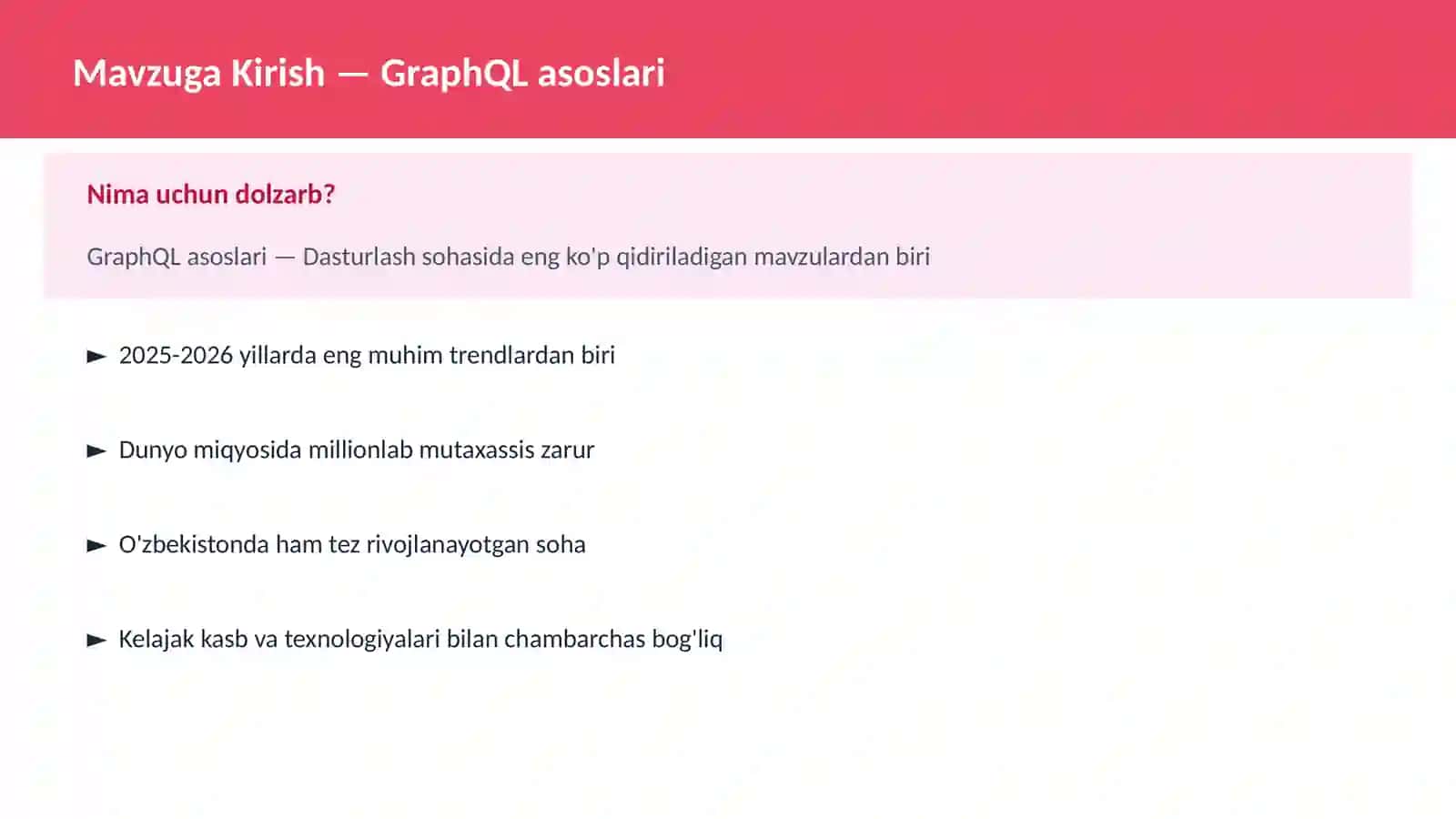 GraphQL asoslari 2