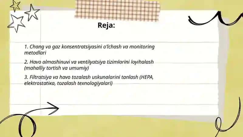 Chang va gaz miqdorini e'tiborga olgan holda honalarini loyihalash 2