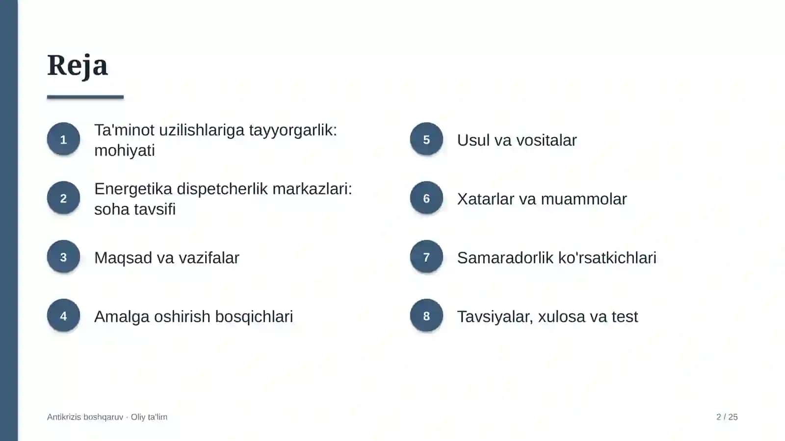 energetika dispetcherlik markazlarida ta'minot uzilishlariga tayyorgarlikni ta'minlash 7670 2