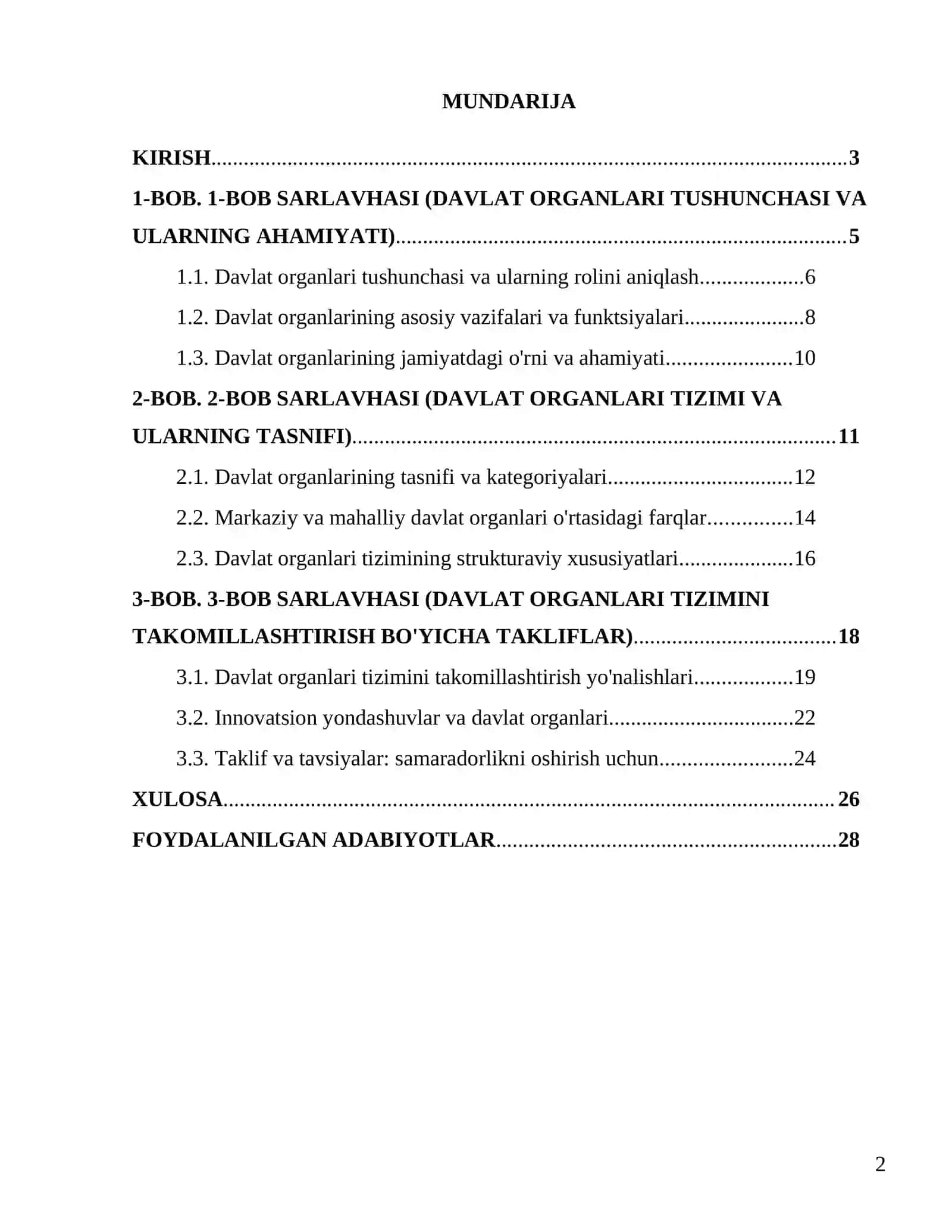 Davlat organlari tushuncha tizimi tasnifi 2