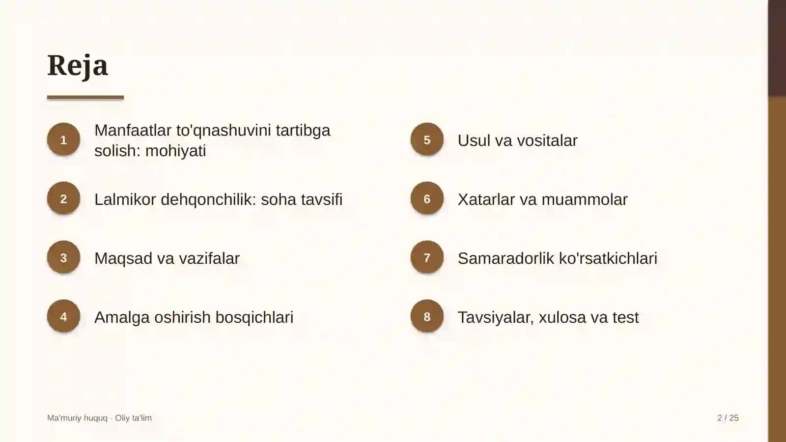 Lalmikor dehqonchilikda manfaatlar to'qnashuvini tartibga solish 2