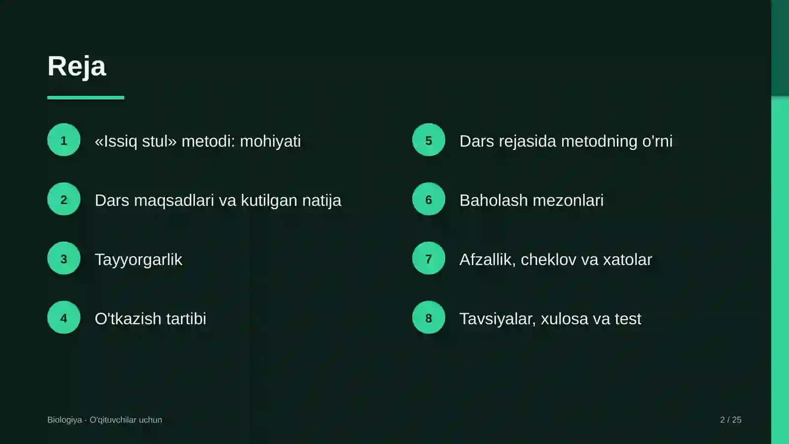 biologiya darslarida issiq stul metodidan foydalanish 8083 2