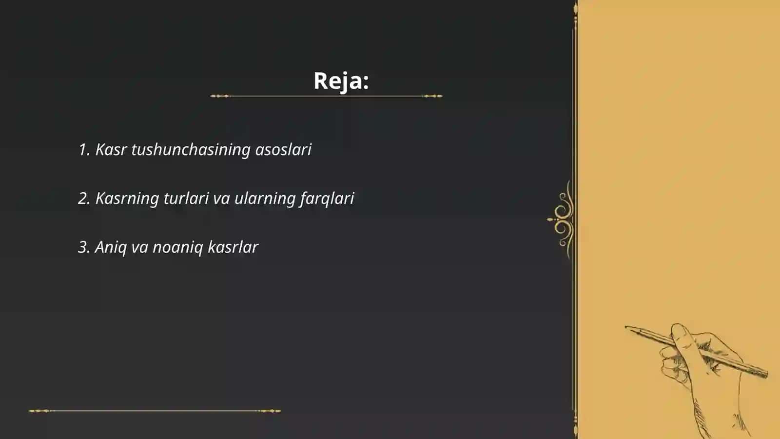 Kasr tushunchasi bilan tanishtirish metodikasi 2