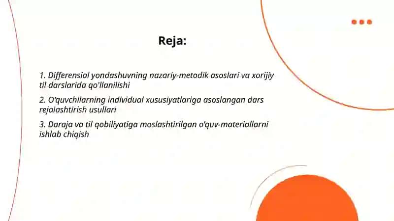 Xorijiy til darslarini tashkil etishda differensial yondashuvning metodik asoslari 2