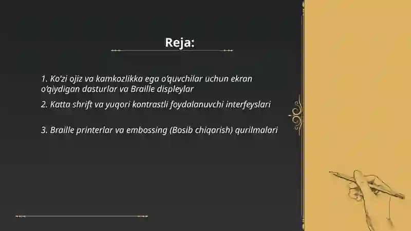 Maxsus va inklyuziv ta'lim uchun yordamchi texnologiyalar 2