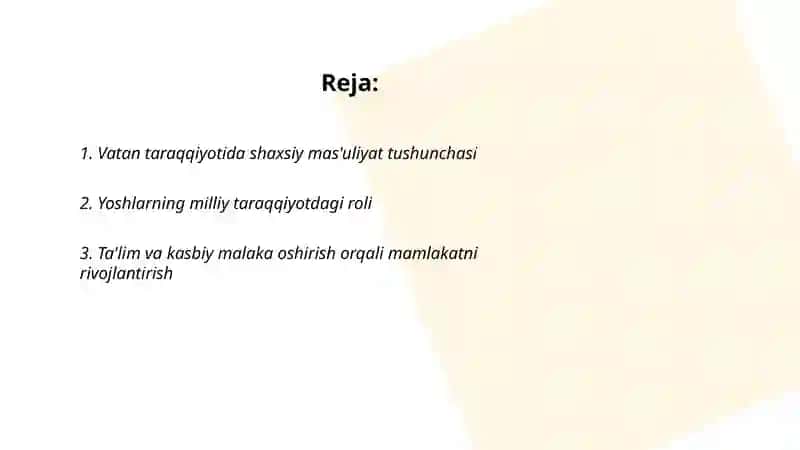 Vatan taraqqiyotiga men ham mas'ulman 2
