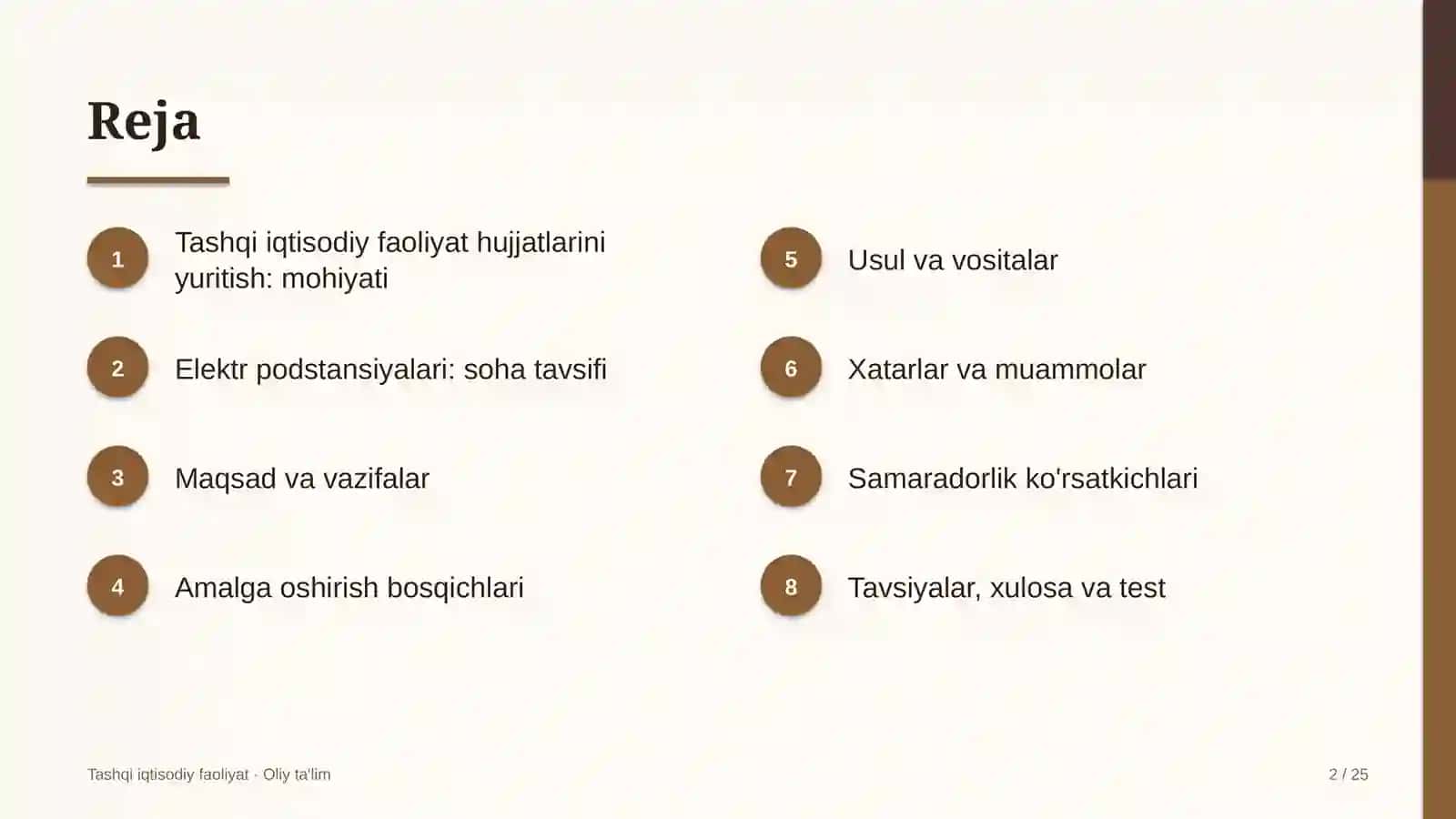 Elektr podstansiyalarida tashqi iqtisodiy faoliyat hujjatlarini yuritish 2